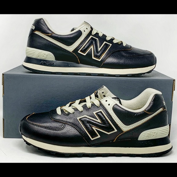 Brand new pair of New Balance 574 Black/Cream - Picture 8 of 9
